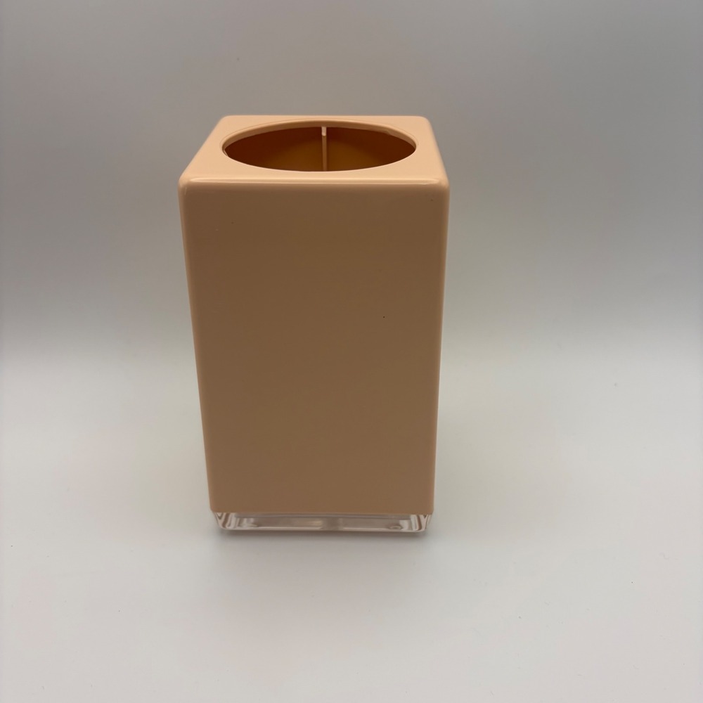 Vintage Oxford Bath Products Salmon Peach Lucite Cup Holder Bathroom Accessory